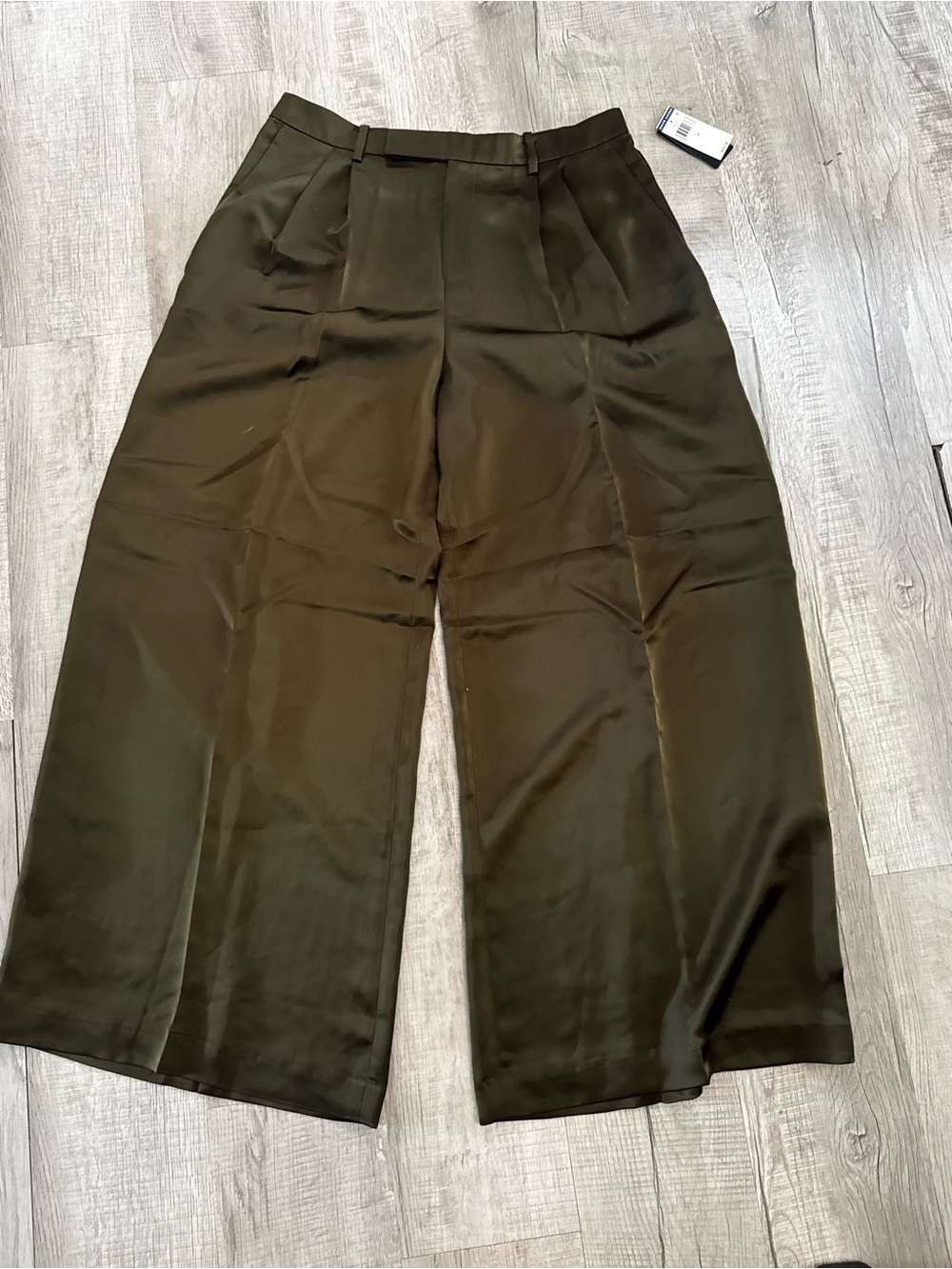 Ralph Lauren Bronze Satin Wide-Leg Trousers - Picture 3 of 9